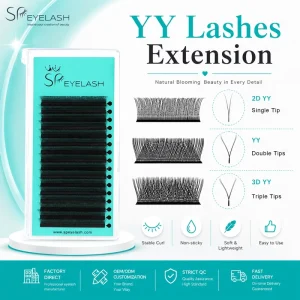 W Lash 2DYY 3DYY YY Lash Extensions 0.07 Volume Fans YY Eyelash Extensions Private Label