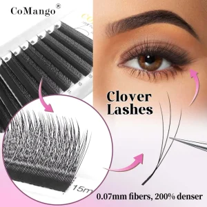 W Shape Eyelash Extensions Narrow 3D W Spark Clover Lashes Premade Volume Fan Faux Mink Eyelashes Makeup