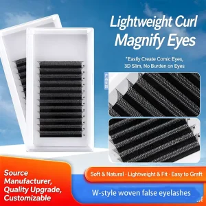 W Shaped Western Faux Eyelashes Double Layer Clover Lashes Natural Voluminous Grafting Lashes