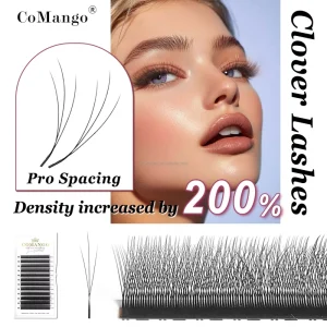 W Style Narrow 3D Spark Clover Lashes Premade Volume Eyelash Extensions C D Curl Super Soft Black Lashes