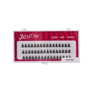 WS14 Style Lightweight 3 Rows Dark Black False Eyelashes Beginner Segment Manga Eyelashes Customizable Logo