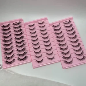 Water proof Packing Like Real Mink Eyelash 10 Pairs Reused 25mm False Full Strip Eyelashes