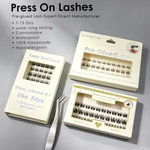 Waterproof Bio-degradable Cruelty-Free 7-15 Days Long Wear 100% Handcrafted for Wispy Press Lashes Custom
