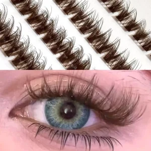 Waterproof D Curl DIY 100D 200D Thick Volume Wispy Segmented Extensions Long Lashes with Bond and Seal Kit Cluster Eyelashes
