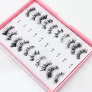 Waterproof Handmade False Eyelashes No Eyeliner Need Pre Glued Bond Press on Self Adhesive Clear Band Half Lash
