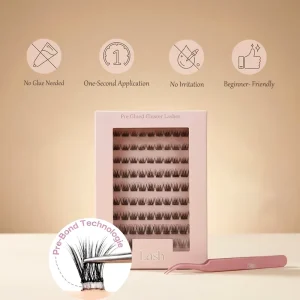 Waterproof Handmade Lightweight Pre Glued Bond Press on Lashes Self Adhesive Eyelashes Clusters Pre Cut Lash Clusters