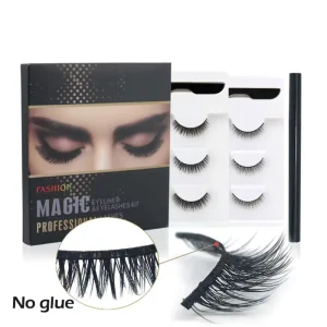 Waterproof Magnet Lashes Kit Magnetic Glue Eyeliner Pen and Magic Eyelashes With Tweezers