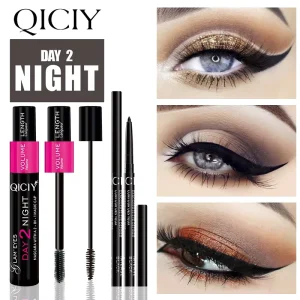 Waterproof Mascara Eyeliner Set Smudge Proof Long Lasting Lengthening Volumizing Curling Quick Dry Eye Makeup Kit