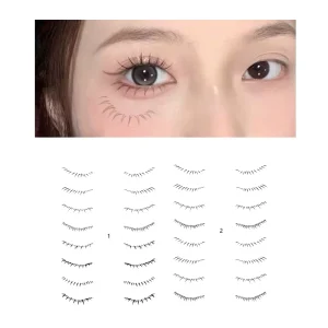 Waterproof Natural Lower Eyelash Tattoo Stickers, Temporary Makeup