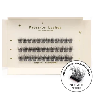 Waterproof Plant Fiber Press On Lash Clusters Invisible Clear Band Reusable Self Adhesive Strong Hold Custom Logo Handmade 3D