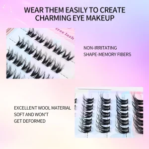 Waterproof Pre Glued Cluster Lashes Segment Lashes Fan Eyelashes Cluster Private Label Korean PBT Lash Extensions
