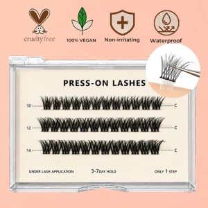 Waterproof Self Adhesive DIY Press On Eyelashes Handmade Natural Lightweight Bond Technology False Lashes ExtensionKit
