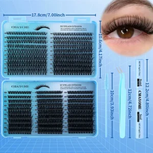 Waterproof Silk Faux Mink Natural Handmade Eyelash Extension Private Label Individual Vegan 30d-100d Cluster Lashes Book Kit