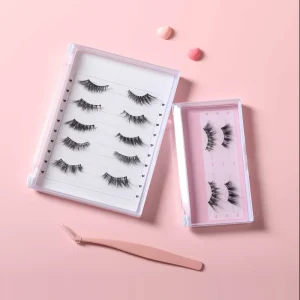 Waterproof Strong Hold 3D Natural Vegan Lash Pre Glued Half Lashes Press on Self Adhesive Eyelashes No Glue Needed