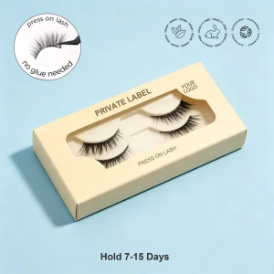 Waterproof Vegan Handmade False Eyelashes Nature Look Press on Strip Lashes Self Adhesive Pre Glued Half Lashes