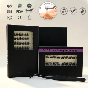 Weightless Press on Lashes Ultra thin DIY Lash Extension Clusters Pre glued Self Adhesive Lashes UK Customize Box