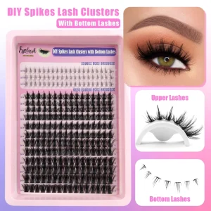Western Style False Lashes DIY Dual Color Bottom Full Natural Individual Cluster Lashes with Long lasting for