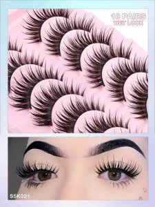 Wet False Eyelash Look Like Lash Extensions 3d 15mm Faux Mink Lashes Full Strip Japan Eyelashes