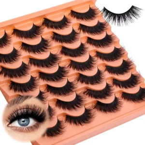 Wet False Eyelash Look Like Lash Extensions Fluffy 3D 15-20mm Faux Mink Russian Lashes Full Strip Wispy Eyelashes