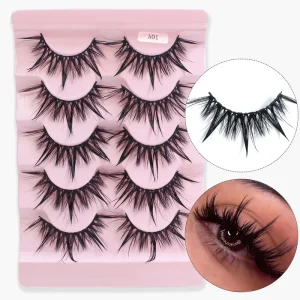 Wet Full Strip Lashes a Shape Spike Wispy Lash Classic Private Label Long Manga Fake Eyelashes OMD OEM