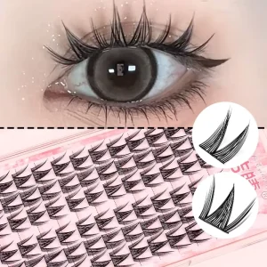 Wildcat Series Handmade Ultra-Thin Large Cluster False Eyelashes, Big Eyes, 12 Rows