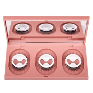 Winged Self-Adhesive 3D Eyelashes One Piece Natural Synthetic Fiber Heat Sensitive Glue Strips Reusable False Women