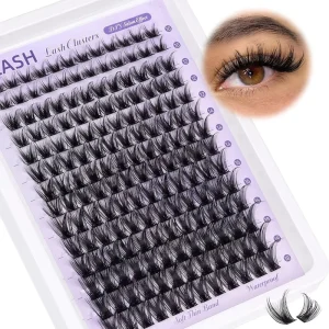Wispy 10-18 mm 168-Cluster DIY Lash Extensions Natural Volume Waterproof Bonder and Seal DIY Individual Eyelash Kit