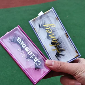 Wispy 25mm 3d Mink Strip Eyelash Natural Cruelty Free Lashes with case Package Box Lash Packaging Vendor