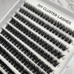 Wispy Faux Mink Cluster Lashes DIY Kit J CC Curl Mix Length Private Label Custom Logo DIY Lash Cluster Extension