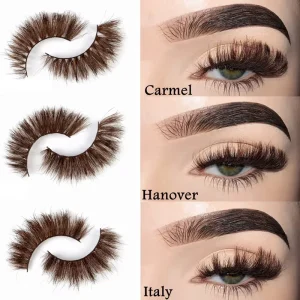 Wispy Fluffy Brown Eyelashes Natural DD Curl Full Strip False Eyelashes Eye Lashes Suppliers