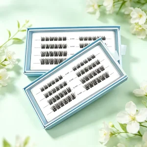 Wispy Fluffy Private Label Cat Eye Self Apply Synthetic Fiber Waterproof Lash Tray Cluster Eyelashes