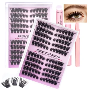 Wispy Handmade 10-Row Mega Volume 10D-20D Cluster Lash DIY Lash Extension Kit Synthetic Human Hair Natural Soft 8-18MM Length