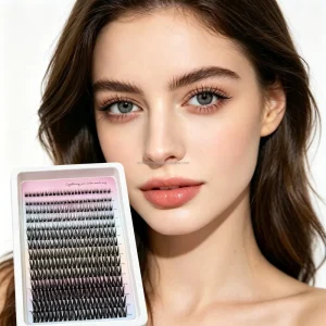 Wispy Handmade Individual Lashes Multi length Professional Bridal Makeup with Mink Silk Synthetic Hair