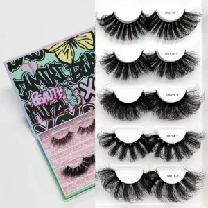 Wispy Handmade Thick 3D Multi Layered Cruelty Free Reusable False Eyelashes Mix Length 5 Pairs Natural