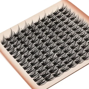 Wispy Lash Clusters 12-16mm C Curl Cruelty Free Vegan Semi Handmade Black Cotton Stalk Eyelash Clusters DIY Eyelashes