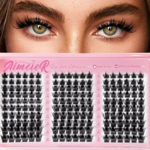 Wispy Lash Clusters Large Capacity Manga Look 180Pcs Volume Softness Thin Band Reusable Spiky Effect Lightweight Lash Cluster