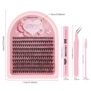 Wispy Lash Clusters Manga Eyelash Clusters 10-18MM C Curl Fairy Cluster Eyelash Extensions 200Pcs DIY Lash Extensions at Home