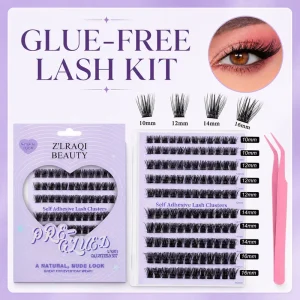 Wispy Lash Clusters No Glue Self Adhesive OEM ODM Handmade Easy Apply Daily Makeup with Custom Packaging Lightweight Comfortable