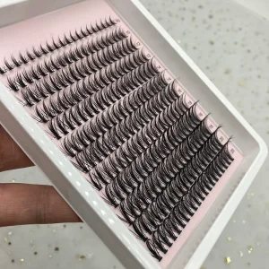 Wispy Lash Clusters Spike Fans C CC D Curl 0.07mm Matte Black Soft Cluster Eyelashes Private Label
