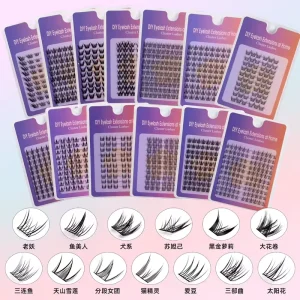 Wispy Lash Clusters With Custom Packaging Fairy Lash Clusters Kit 10 Rows Large Capacity 8-18mm Manga Eyelash Cluster