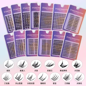 Wispy Lash Clusters With Custom Packaging Fairy Lash Clusters Kit 10 Rows Large Capacity 8-18mm Manga Eyelash Cluster