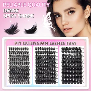 Wispy Lash Clusters with Spikes Salon Like Eyelash Clusters DIY D Curve Cluster Eyelash Extensions Full Spiky Individual Lashes