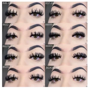 Wispy Lashes Faux Mink Russian D Curl Lash Strip Vendors Price Fluffy Russian Strip Lashes