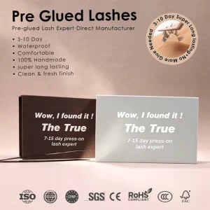 Wispy Manga Pre glued Lashes Waterproof 7 15 Day Long Lasting Self Adhesive Lash Custom Size Curl Cardboard Box UK France EU