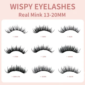 Wispy Mink Eyelashes Premium Handmade Full Strip Eyelashes Super Natural 3D Mink Eyelashes