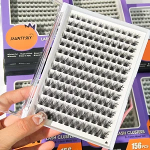 Wispy Pre Cut Segment 0.07 0.10 C D Curl Individual Lash Trays Custom Boxes DIY Lash Kit Fluffy Eyelash Clusters