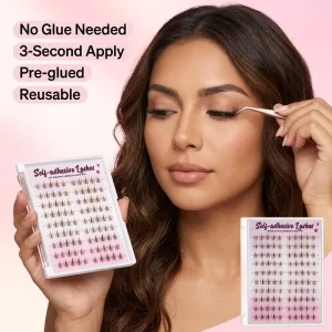 Wispy Self adhesive Glue free DIY Individual Lash Extensions C D Curl Segmented Brown Lashes Lash Vendor
