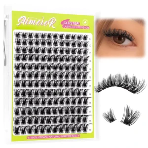 Wispy Volume Fibers Lashes 0.01mm Ultra-Thin Band Softness Vivid 3D Feathery Effect Cluster Lashes Cluster Kit