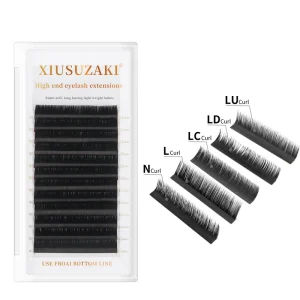 XIUSUZAKI C D L LU LC LD M N Curl Professional Soft Cilios Classic Matte Black Single Eyelashes Silk Cashmere Lash Extensions