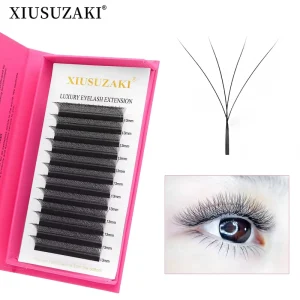 XIUSUZAKI Hand Made Eyelash Extensions Full 4D Lashes Premade Fan Natural Soft Matte Dense W Design 4D W Shape False Eyelash